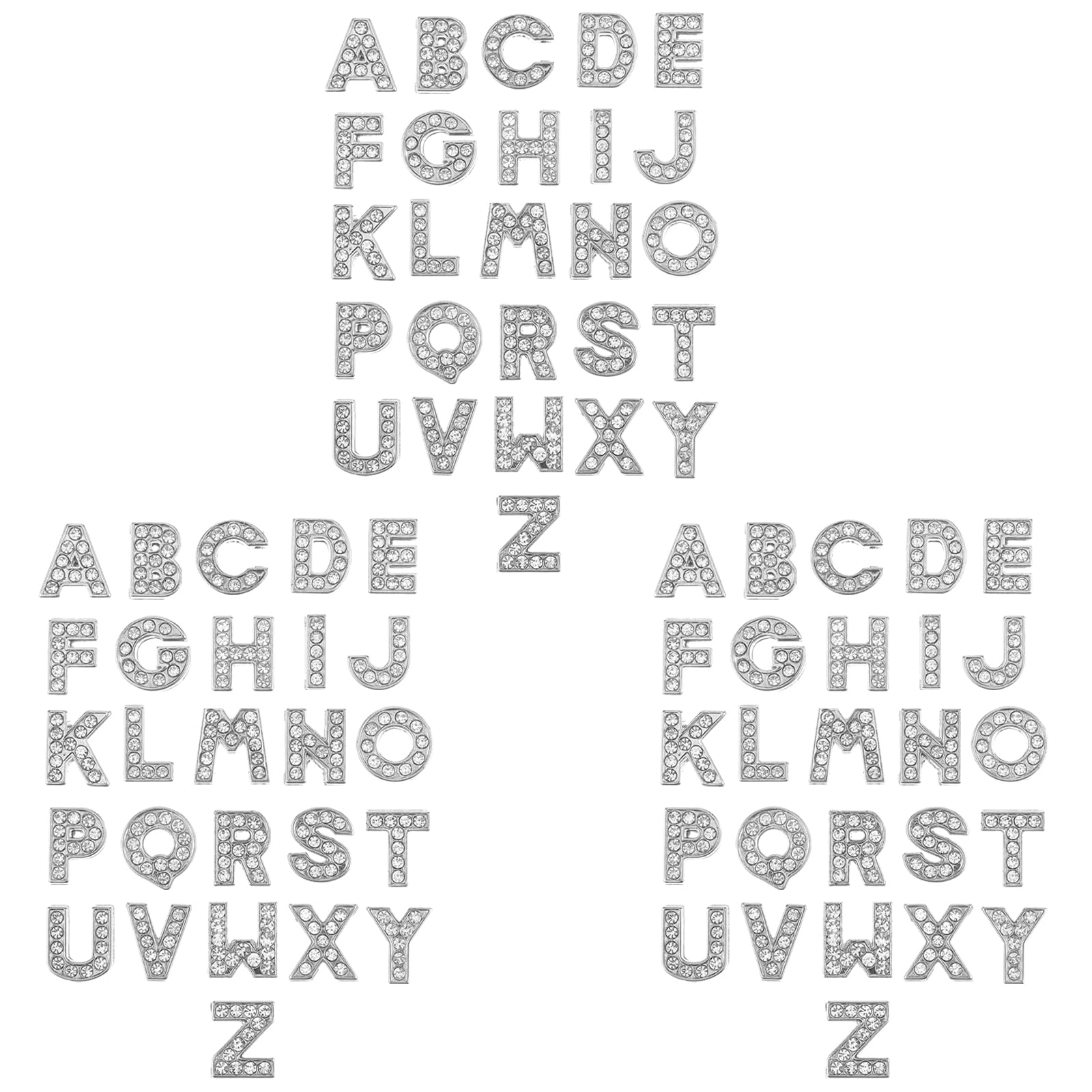 78Pcs Letters A-Z Full Rhinestones Slide Alphabet Charms 8mm Initial for Necklaces Bracelets Jewelry Making Crafts