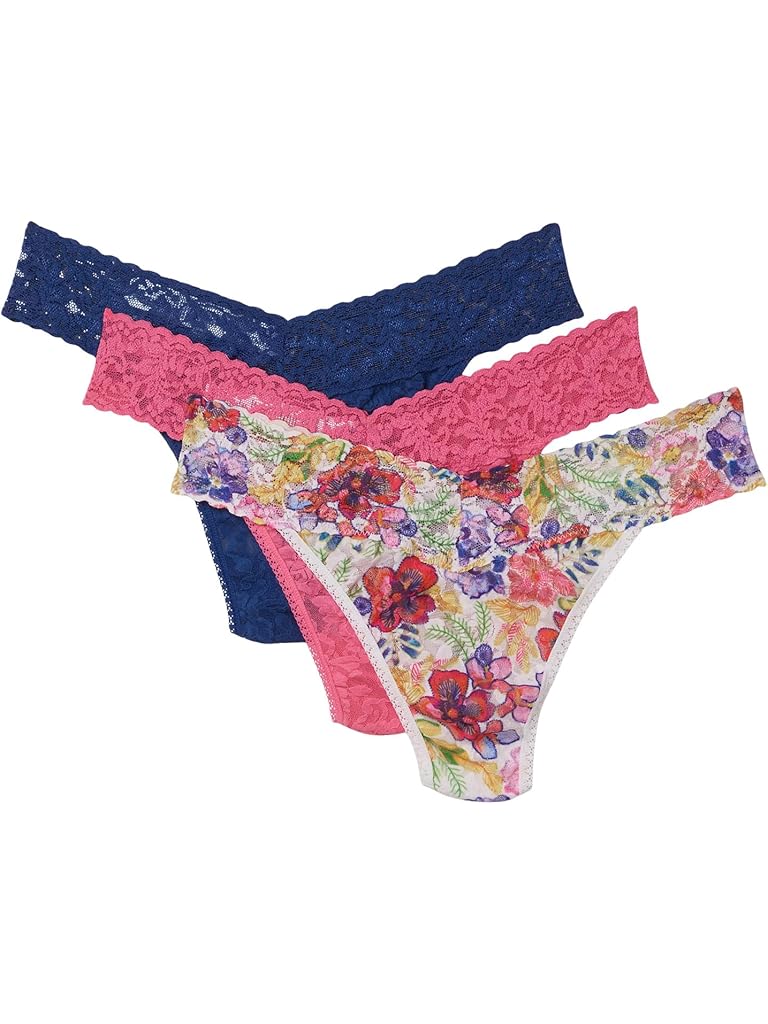 Pink Hanky Panky Signature Lace Original Rise Thong 3-Pack