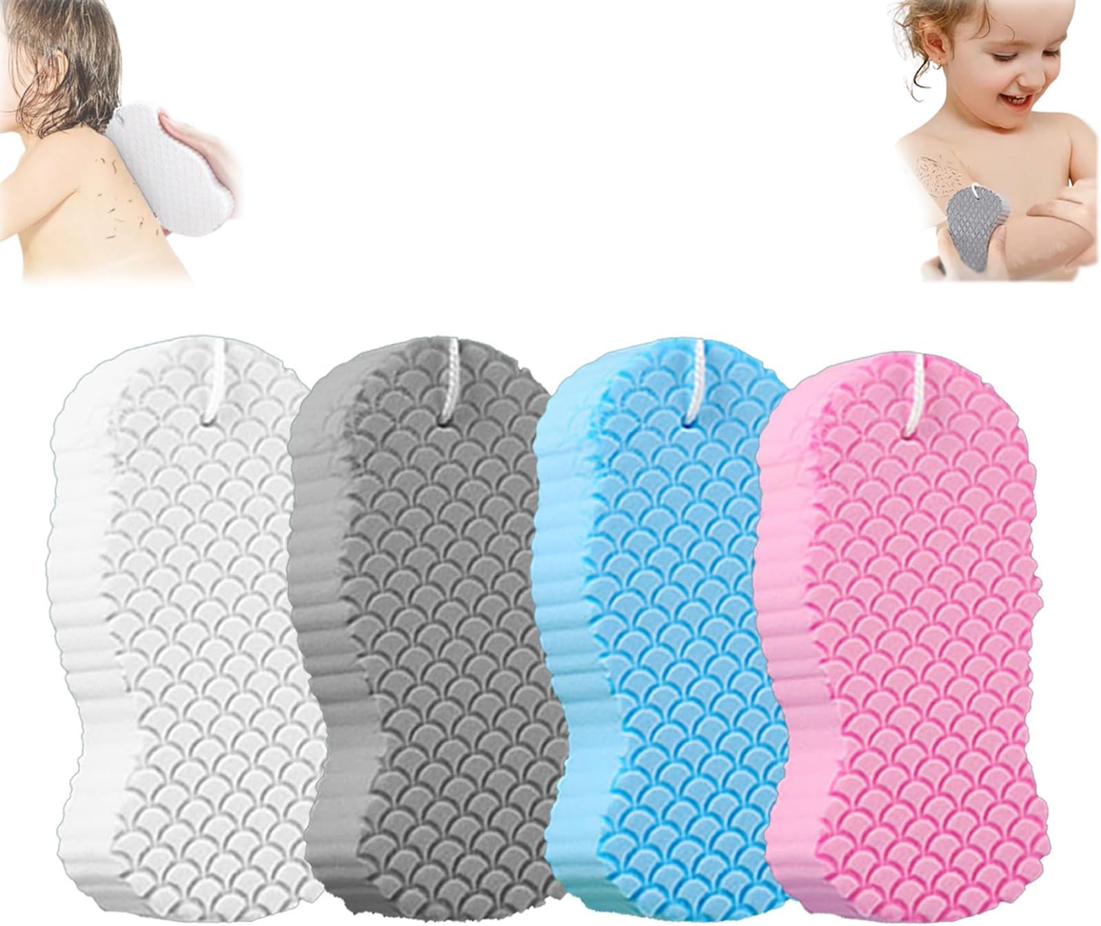 3D Stereo Soft Bath Sponge, Body Scrubber Sponge Can Be Reused, Back Scrubber for Shower Bath, for Baby painless bathing tool