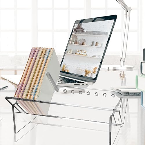 Miniatura 5 de Estantería de escritorio de acrílico transparente para revistas, CDs, libros de manga, organizador de almacenamiento, soporte para libros para