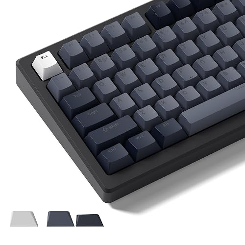 Womier Shine Through Keycaps - PBT Keycaps for Mechanical Keyboard | 60% 75% 96% 100% Percent, Cherry Profile Key caps Universal Compatiability for Cherry Gateron MX Switches Keyboard-Gray