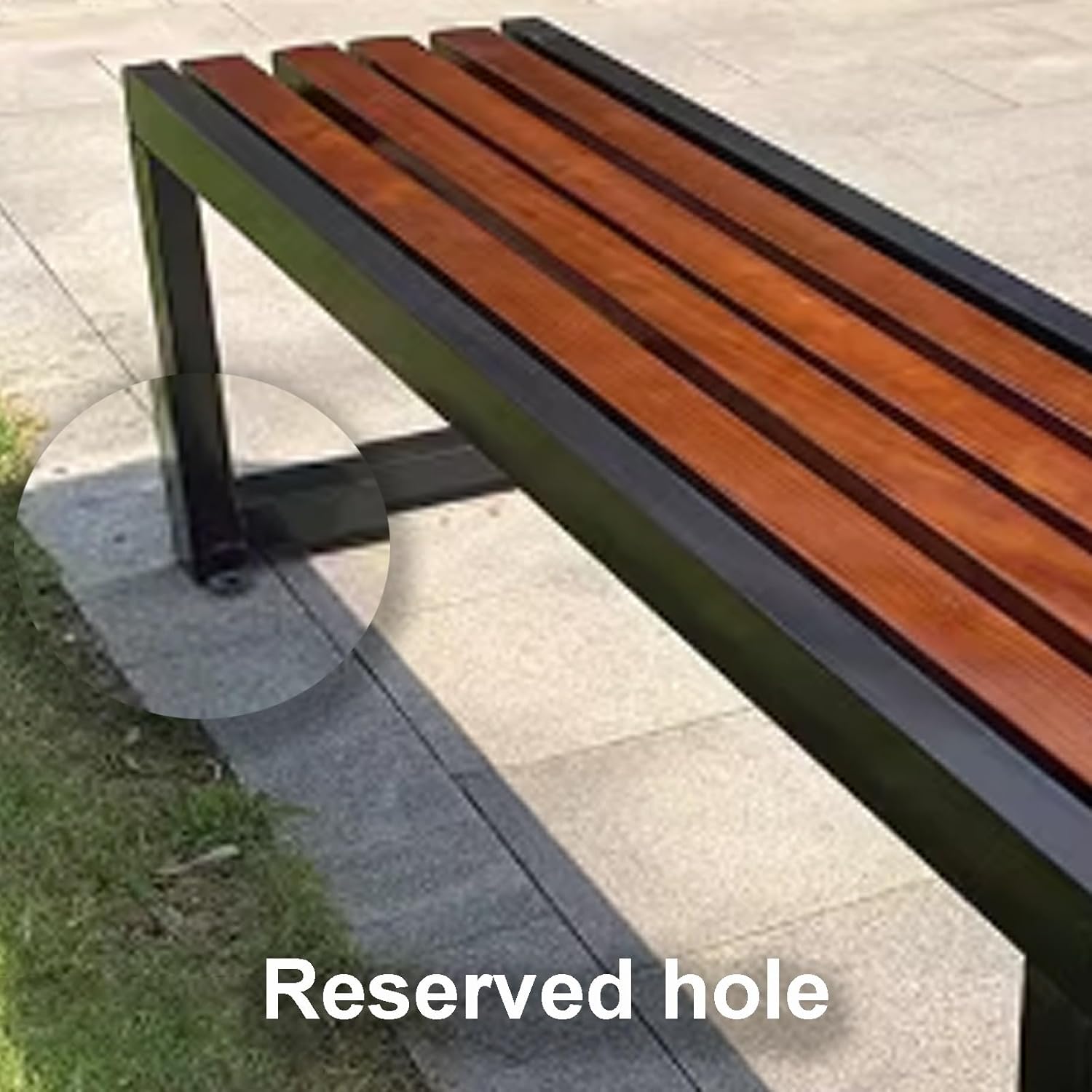 Garden Bench, Porch Bench, Patio Bench, Park Benches, Bench Outdoor Weatherproof Wood + Aluminum Easy to Install for Balcony, Backyard(100x40x45cm)