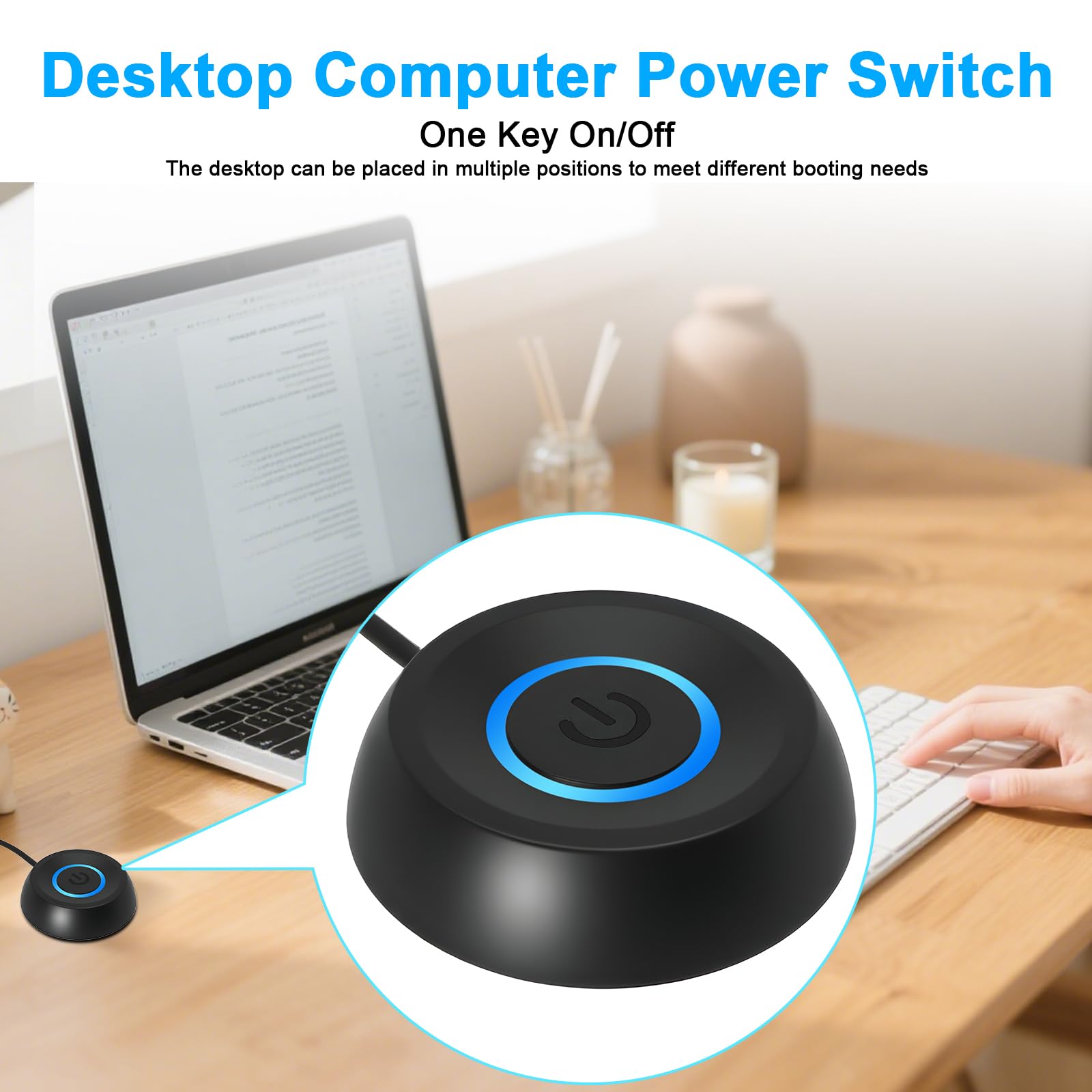 Binghe PC power knop, startknop extern, draagbare kantoorschakelaar, externe toetsschakelaar 1,8 meter LED-licht Binghe PC power knop, startknop extern, draagbare kantoorschakelaar, externe toetsschakelaar 1,8 meter LED-licht