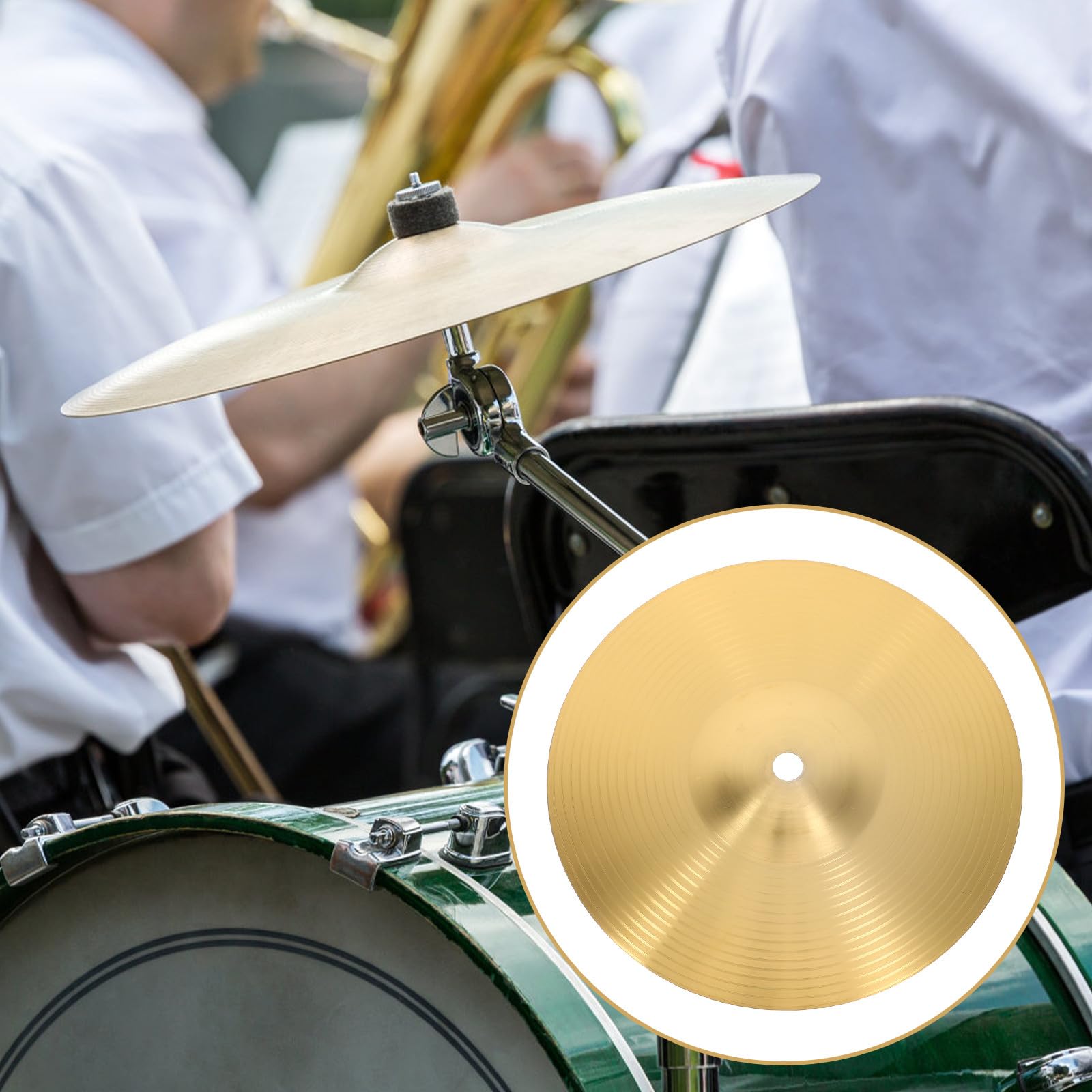 Generico Set di 2 Piatti Crash Resistenti a Danni senza Bave per Batteria Jazz in Ottone Oro per Esercitazioni di Batteria Musicale