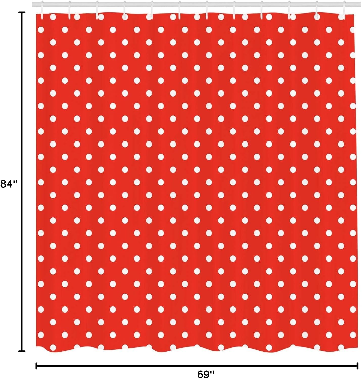 Ambesonne Abstract Shower Curtain, Vintage Polka Dots Pattern of Nostalgic Themed Design Round Spots Simplistic 50s 60s Style, Cloth Fabric Bathroom Decor Set with Hooks, 69" W x 84" L, Orange White