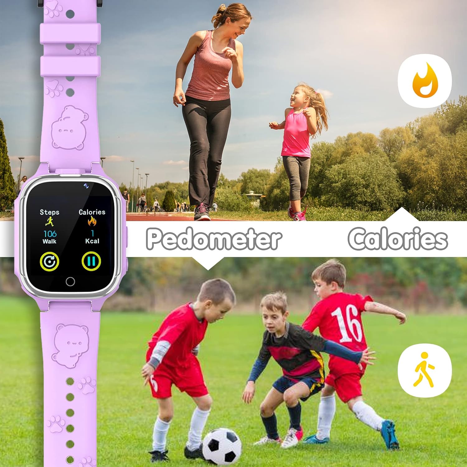 Smartwatch Bambini con 24 Giochi Contapassi Calorico,2* Fotocamere Lettore Musicale Video Torcia Sveglia Orologio Intelligente Bambini, Ragazzi e Ragazze di 4-13 Anni Regalo Smartwatch Bambini con 24 Giochi Contapassi Calorico,2* Fotocamere Lettore Musicale Video Torcia Sveglia Orologio Intelligente Bambini, Ragazzi e Ragazze di 4-13 Anni Regalo