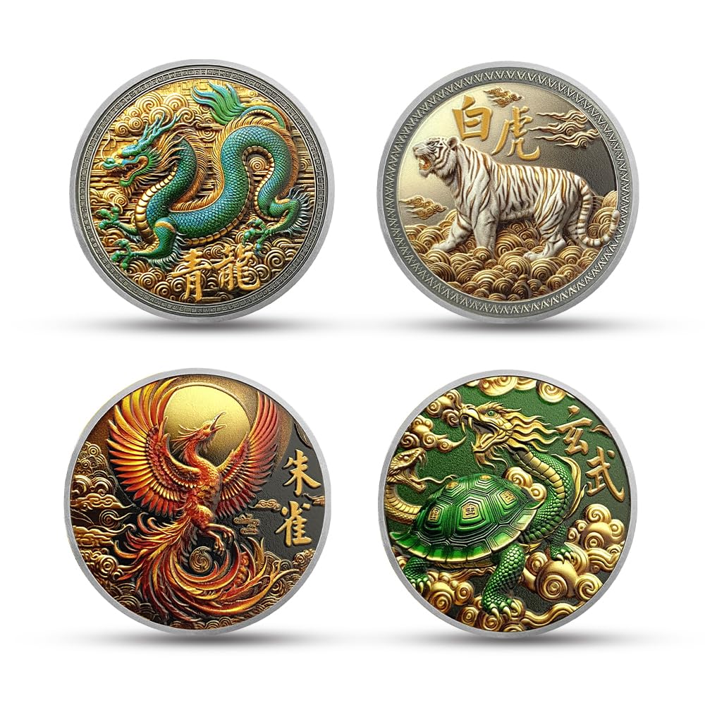 Fopytu Moneda Coleccionable Tradicional, 4 Pcs Criaturas Antiguas