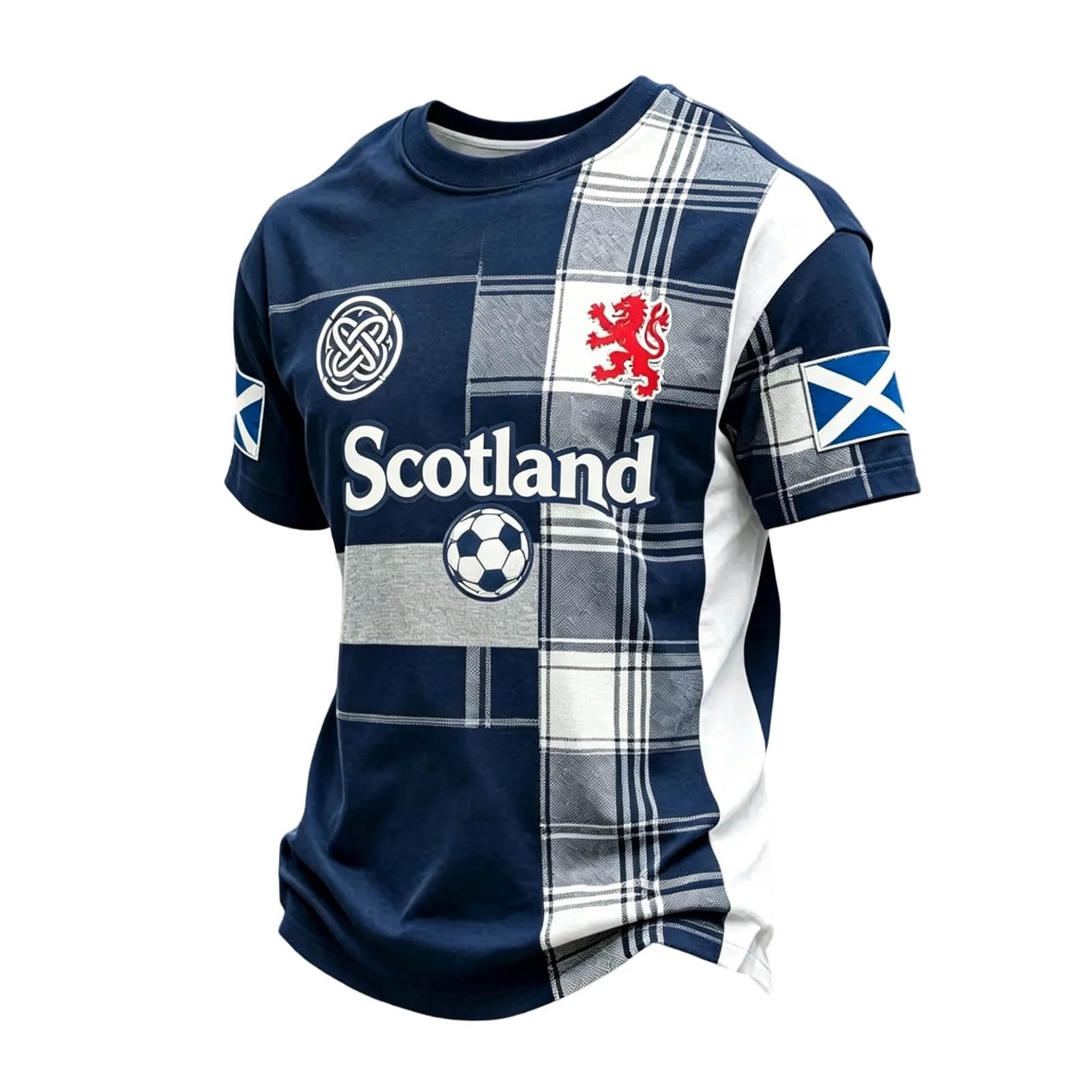 Camisetas De Futbol,Camiseta De Aficionado De Escocia (Reino Unido) para Entusiastas del FúTbol con Estilo Casual con GráFicos GeoméTricos Y Ajuste CóModo