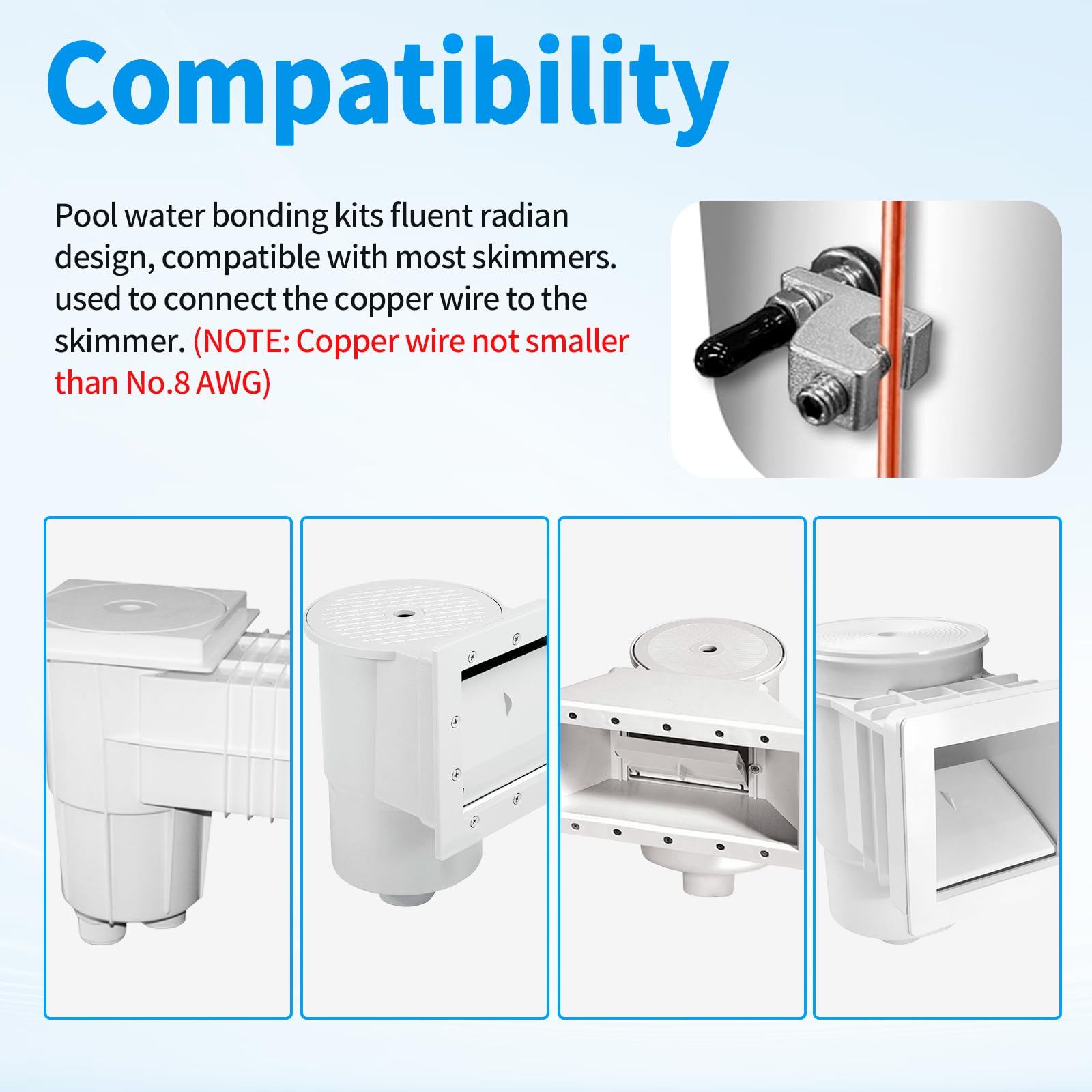 Pool-Bonding-Kit Für Skimmer – Erdungsset Für Oberirdische Pools, Edelstahl, Einfach Zu Installieren