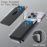 Vista 4 de JETech Cartera magnética compatible con MagSafe para iPhone 17/17e/Air/16/15/14/13/12, Pixel 10 Series, soporte de tarjeta de teléfono de Negro