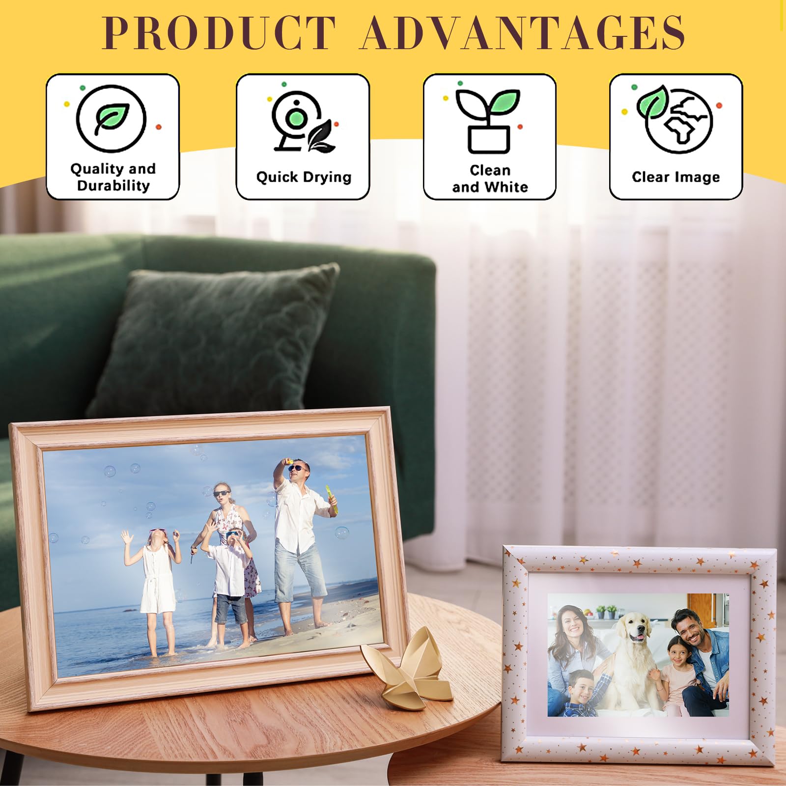 Fainne Fotopapier, 12,7 x 17,8 cm, glänzend, doppelseitig, 24,5 kg, 9,5 mm, 200 g/m², Hochglanz-Karton, für Tintenstrahldrucker, Drucker, Bilder, Kalender, Grußkarten, Drucker, 600 Blatt