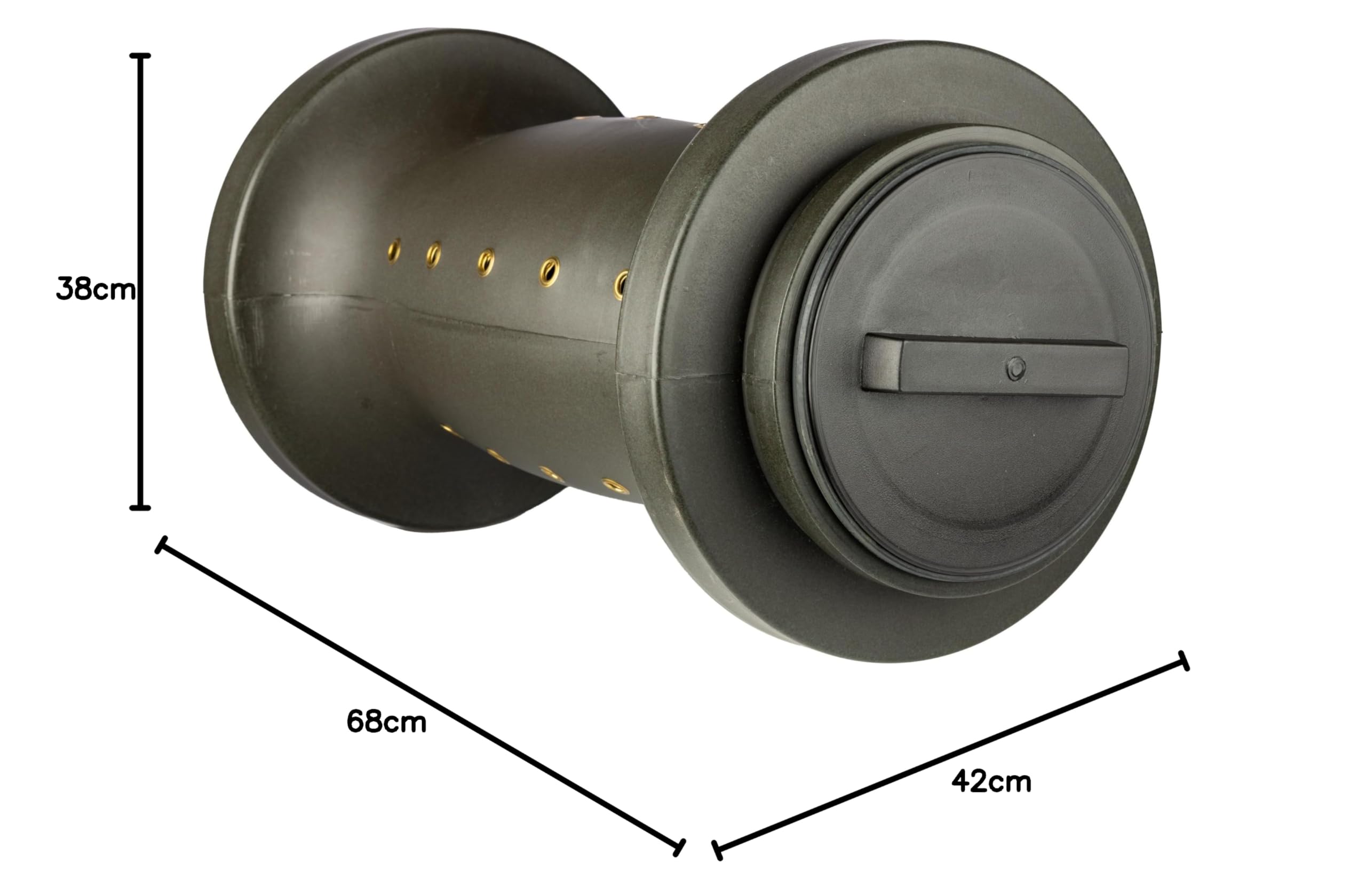 EUROHUNT Futtertrommel 2.0 inkl. Bodenanker und Befestigungsseil, mit Schnellverschluss und Messingringen verstärkt, braun, (max. Füllmenge: 38kg)