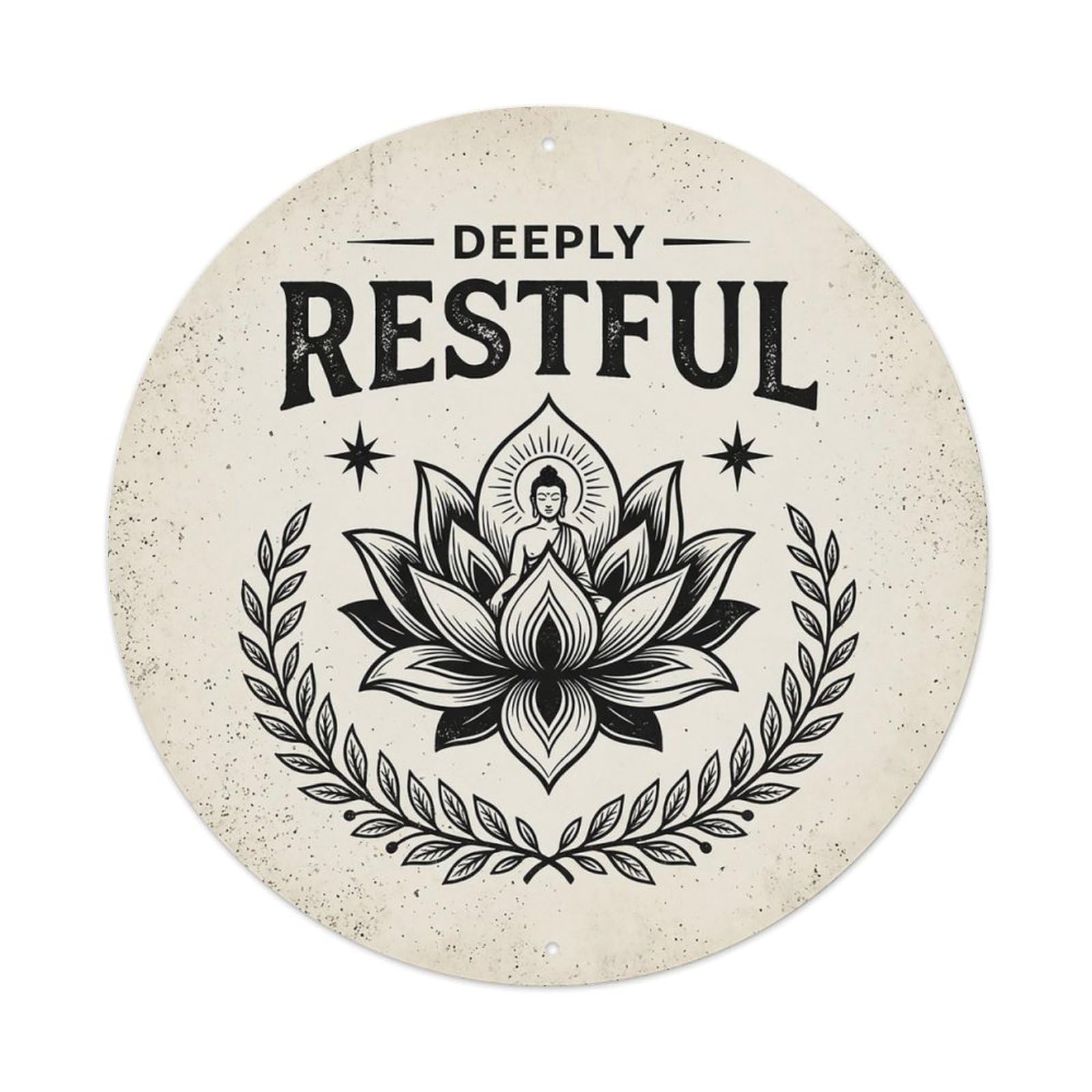 Zen Flower Meditation Den Restful Metal Tin Sign