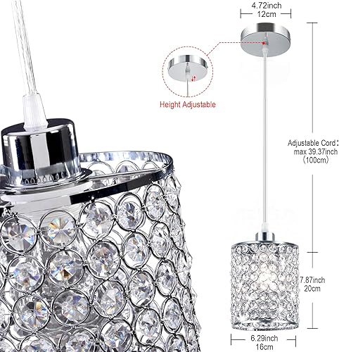 Miniatura 53 de Lámpara de techo colgante negra de 3 luces, mini candelabro, lámparas colgantes de techo ajustables, lámparas colgantes de cristal para isla