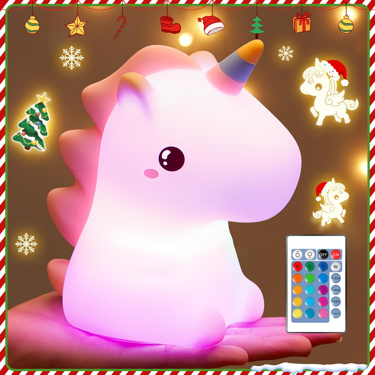 Unicorno Bambina Regalo Battesimo Bambina,16 Colori+Telecomando+Dimmerabile+12 ORE Luce Notturna Bambini, Morbida Luce Allattamento Notte, Lucina Notte Bambini Cameretta Bimba Regalo Bimba 1-10 Anno