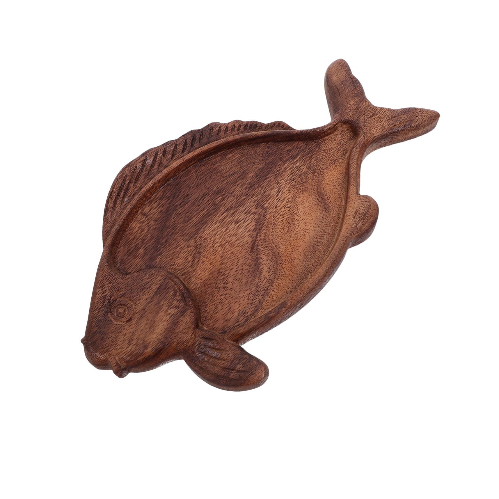 TOYANDONA Piatto Sushi in Noce Forma di Pesce Vassoio in Legno per Antipasti Sashimi Formaggi Dessert e Frutta Secca Vassoio Tradizionale per Sushi e Snack per Cucine Stile Country e