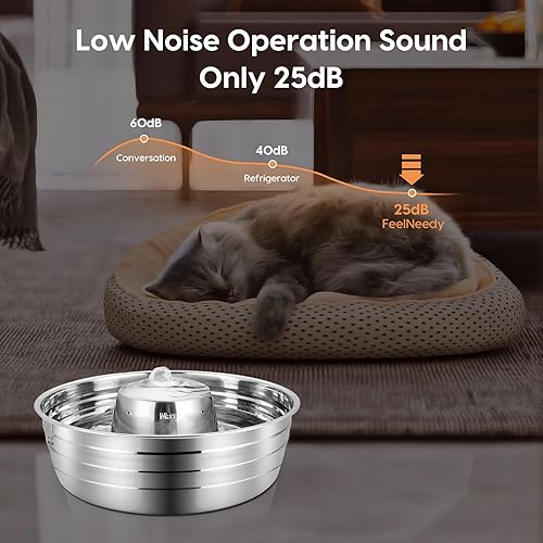 Miniatura 5 de Ofat Home Fuente de agua para perros, fuente de agua para mascotas de acero inoxidable de 128 oz1 galón3.78 L, fuente de agua grande para perros,