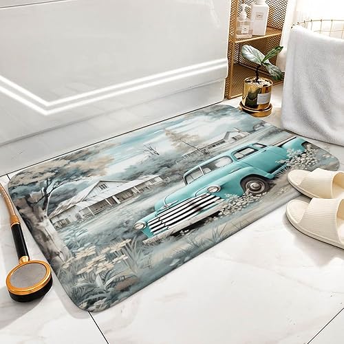 Miniatura 9 de Tapetes de baño de caballo de invierno, vida campestre, caballo, terciopelo coral, tapetes de baño pequeños con respaldo de goma, tapete decorativo