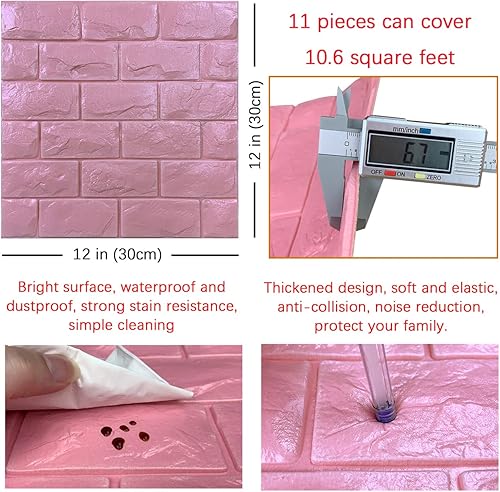 Miniatura 5 de 11 paneles de pared 3D para despegar y pegar papel tapiz de ladrillo sintético paneles de ladrillo de espuma autoadhesivos paneles de pared de