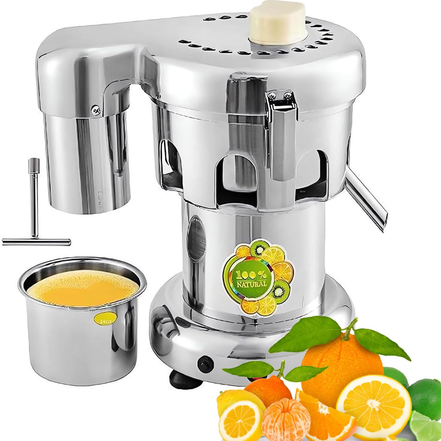 Heavy Duty Cold Press Electric Juicer Machines, Commercial Juice, 370W Stainless Steel Centrifugal Juice Juicing for Nutrient Fruits and Vegetables, Industrial Grade Juicer