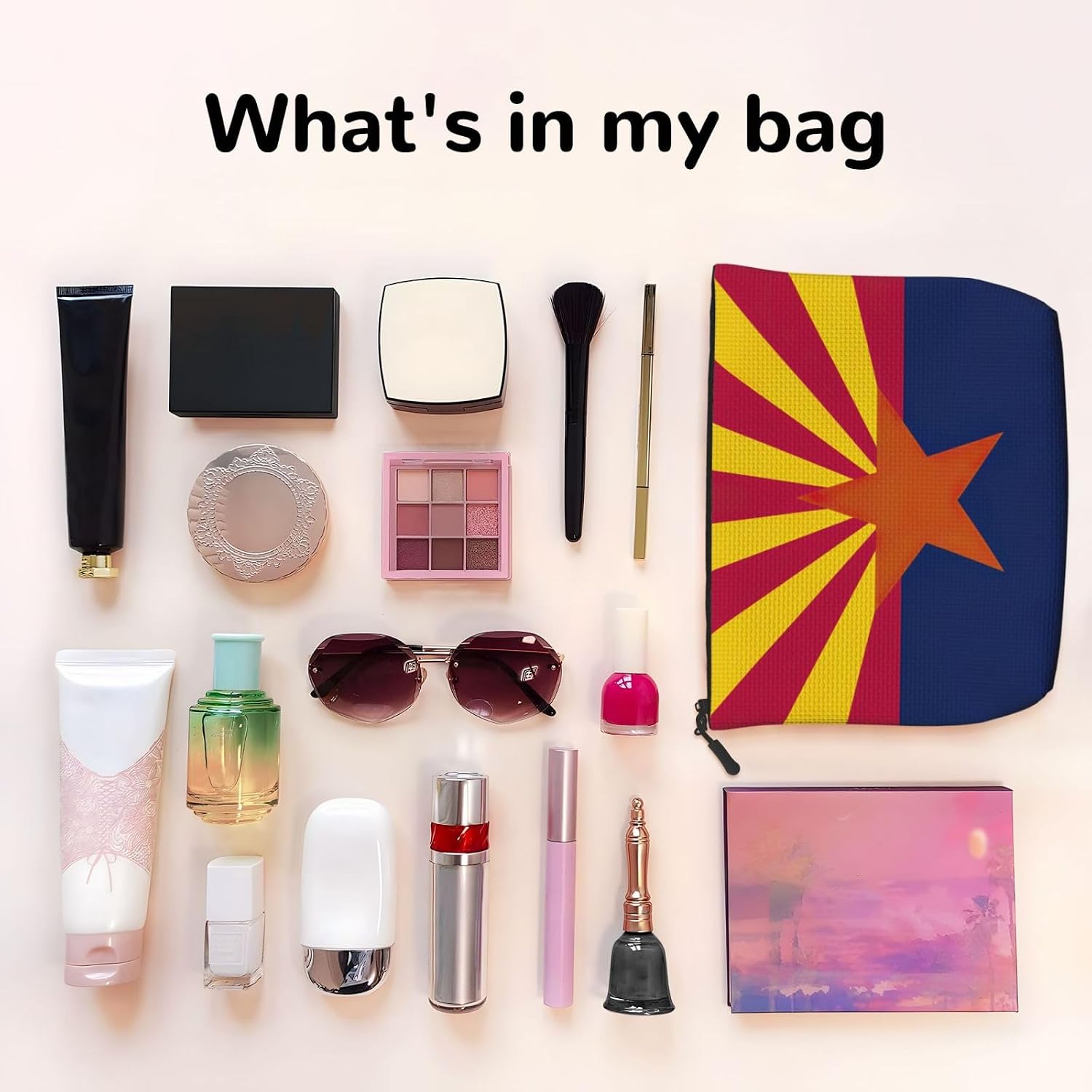 Fake Hemp Arizona State Flag Print Makeup Bag image 3