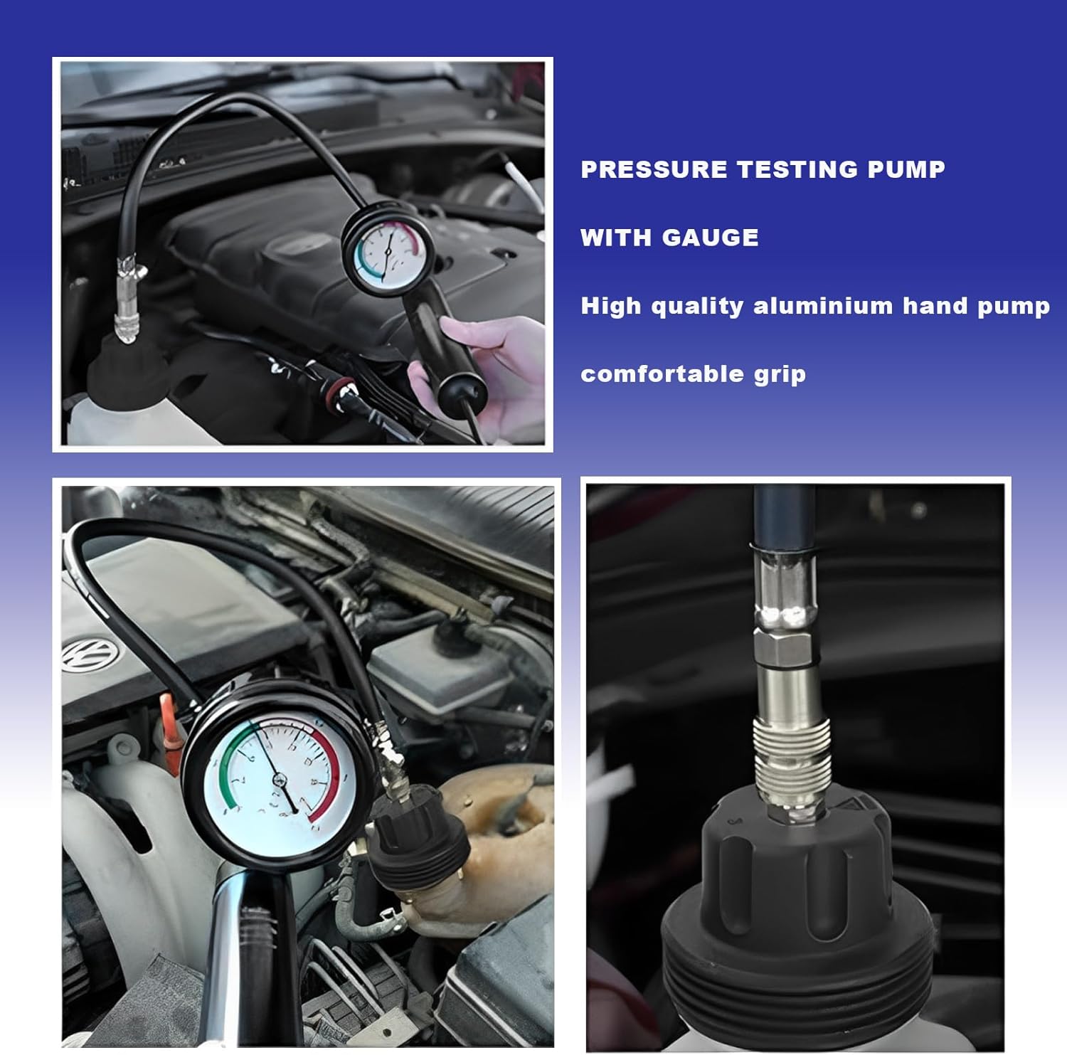 18 Pcs Universal Radiator Pressure Tester Kit,Coolant Pressure Tester kit with 13 Radiator Adapters,Precise Coolant Leak Detector for All Vehicle Cooling System