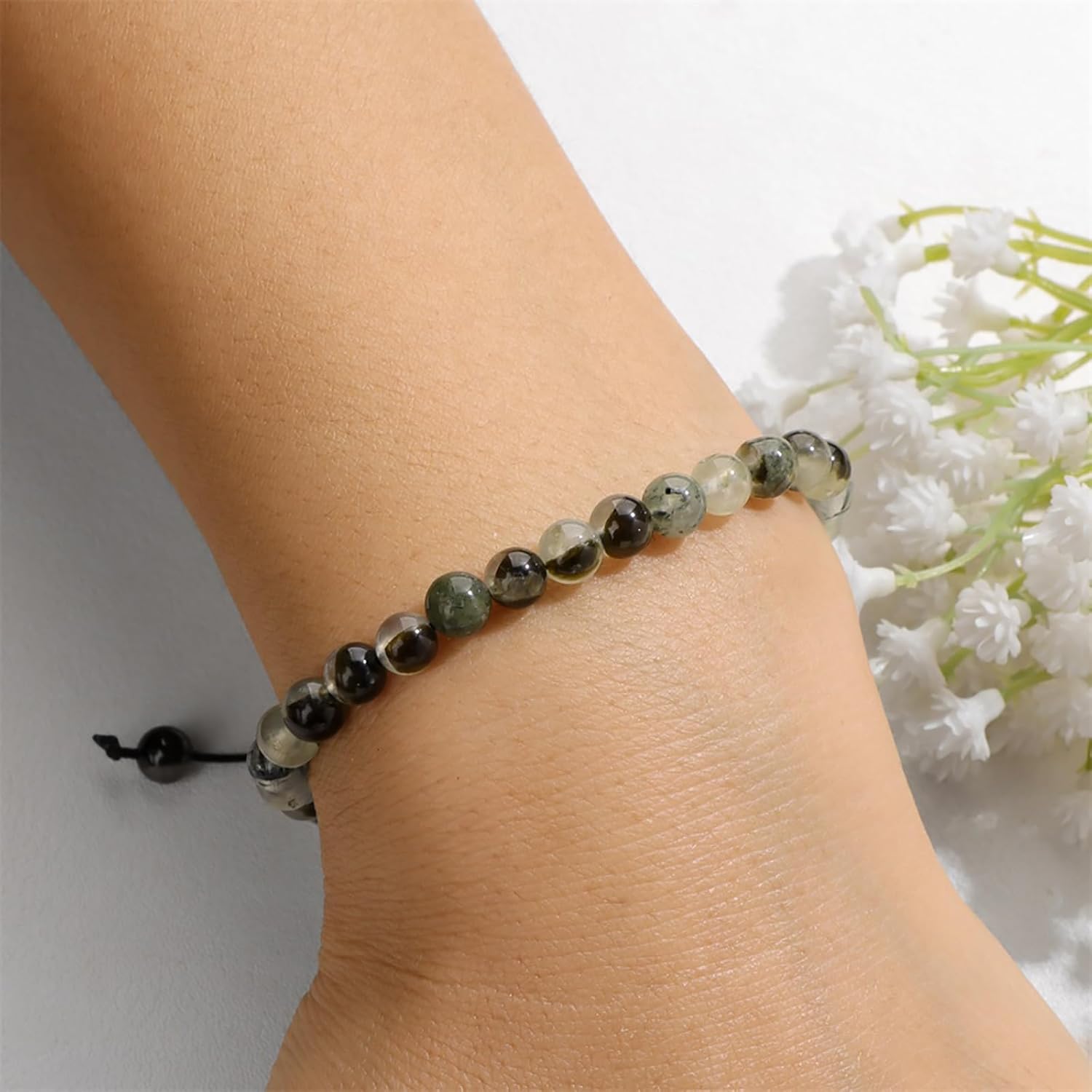 Crystal Bracelet for Women 6mm Natural Stone Bracelets Adjustable Handmade Beaded Bracelets Braided Gemstone Bracelet Healing Crystal Bracelet Crystal Jewelry for Women - Image 3