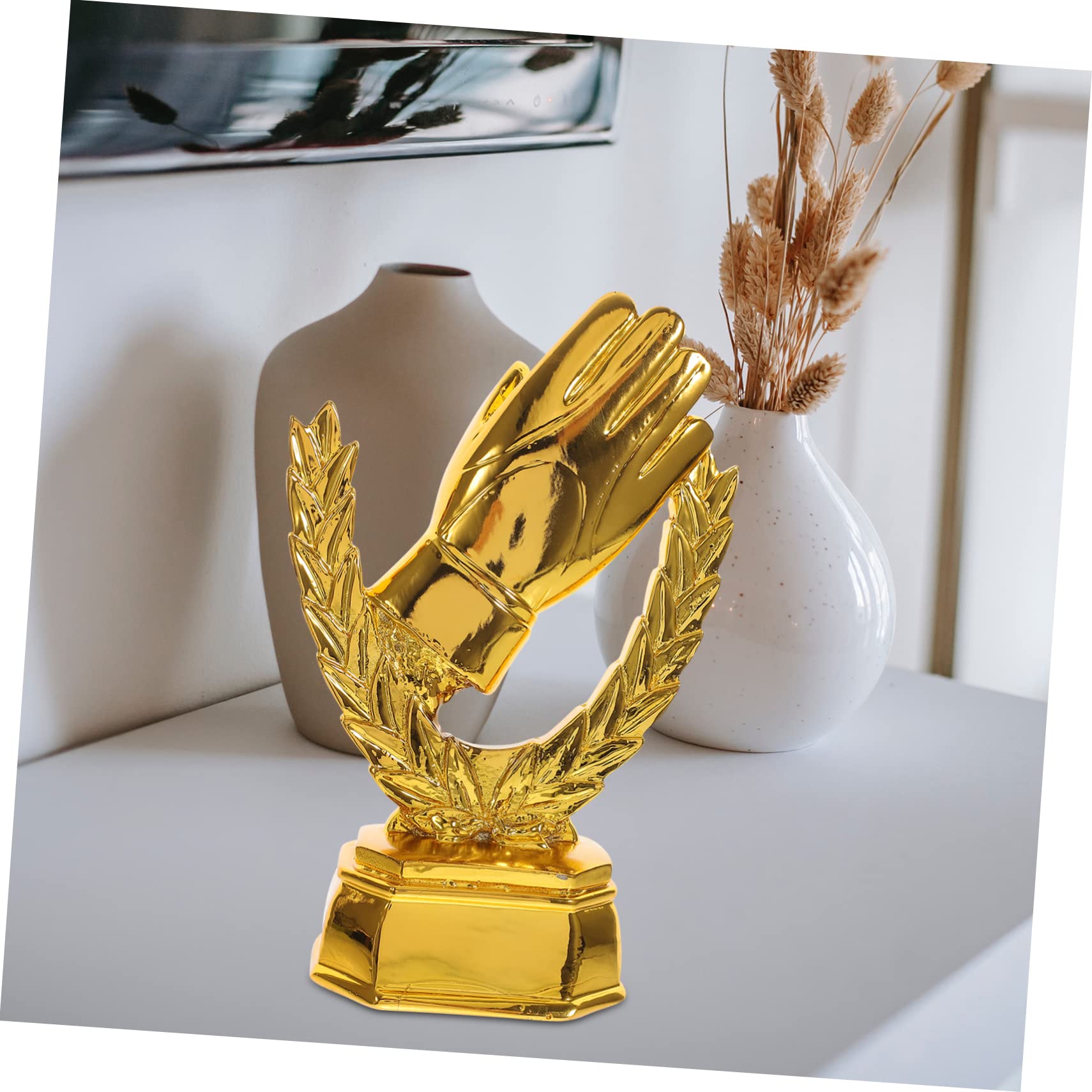 Hemobllo Premio Portiere Calcio in Resina Oro per Fan del Calcio | Decorativo e Leggero, Ornamento da Scrivania, Tema Festa Ufficio e Costume, Oggetto da Scena