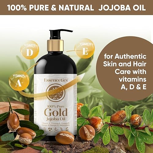 Miniatura 3 de Aceite de jojoba orgánico de 16 onzas  Aceite de masaje de jojoba 100% puro y natural para cabello, piel, cuerpo y cara, prensado en frío natural