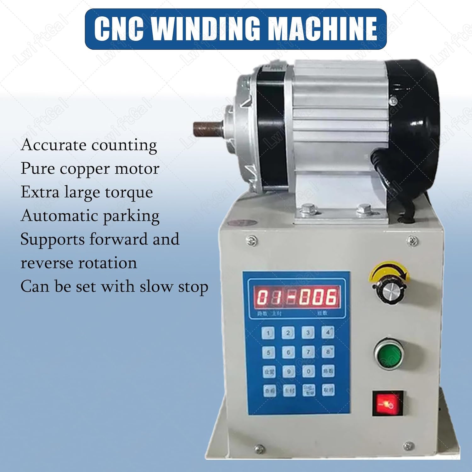 Coil Winding Machine, Digital Control Automatic Winder, 500W/650W/800W for Coil Winding, Efficient Use, for Fishing Line, Enameled Wire (800W)
