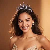 Vista 212 de Kamirola - Corona de reina y tiaras corona de princesa para mujeres y niñas, diademas de cristal para novia, princesa para bodas y fiestas (01)