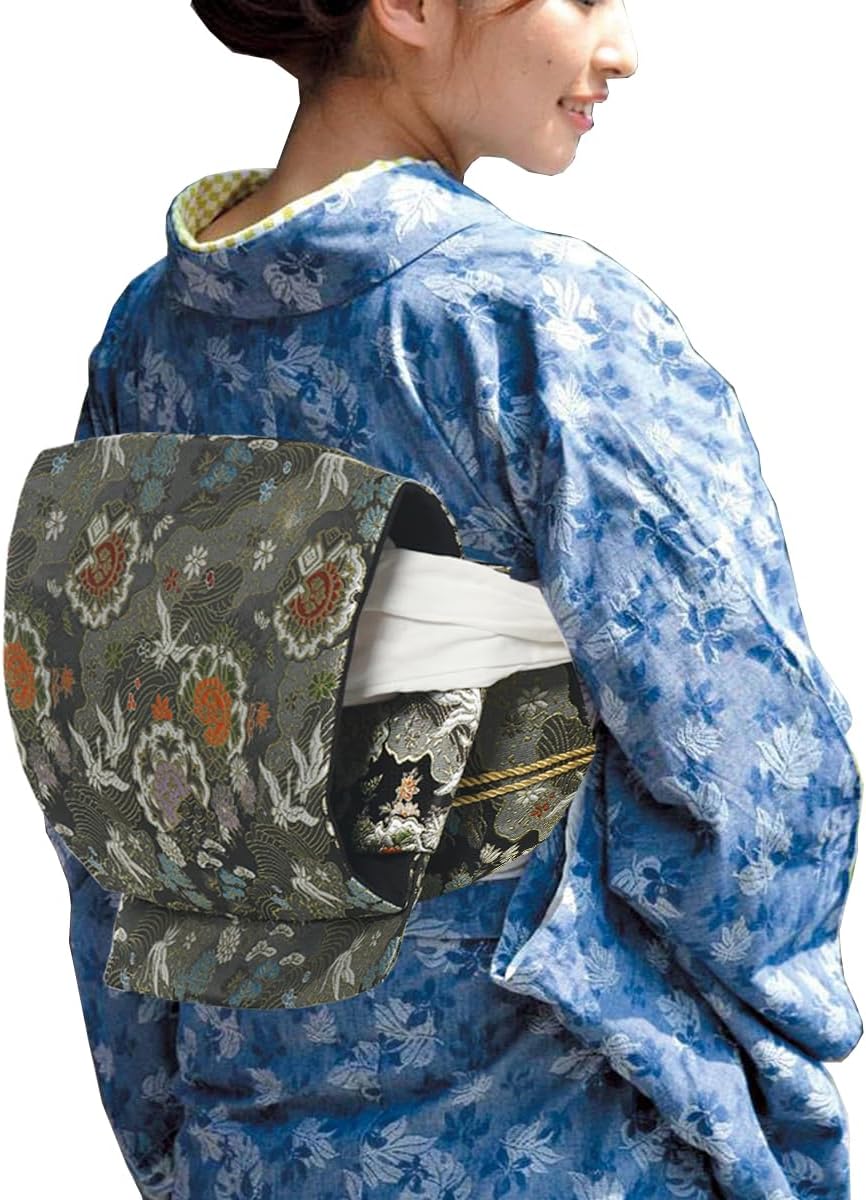 Women's Japanese Kimono Taikoor Box Knot Obi Belt 4 Pcs Vintage Jacquard Cotton Waistband Yukata Robe Accessories