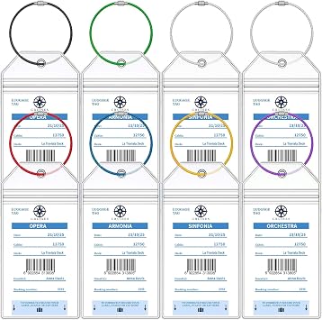 MSC Cruise Luggage Tag Holders, Waterpoof MSC Cruise Luggage Tag Holder Fits for MSC & Carnival Cruise Line Ship Tags, Cruise Essentials Must Haves 2025-2026 8 Pcs with 7 Colors