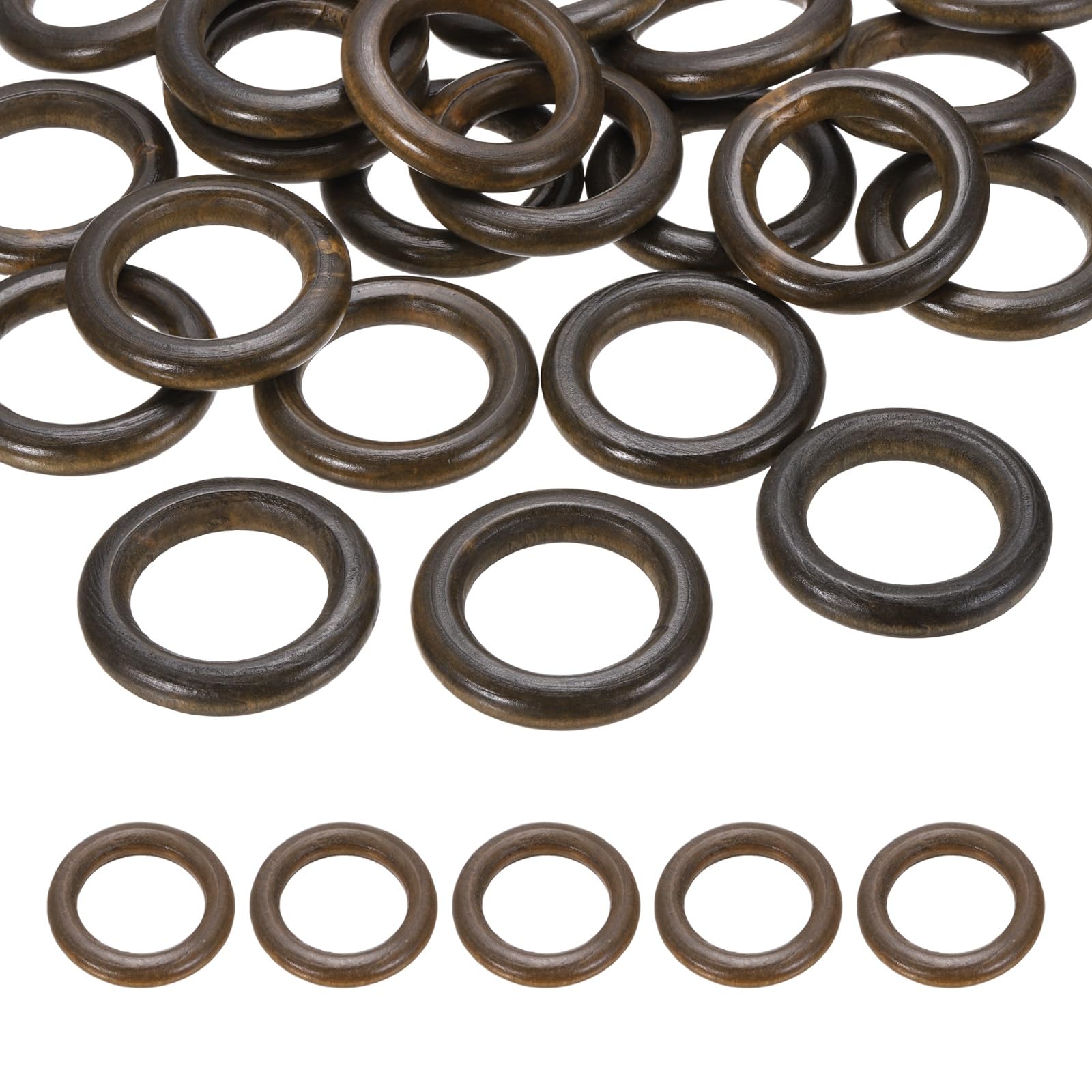 Anneaux en bois pour bijoux artisanaux boucles de liaison 55mm marron café DIY