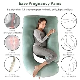 BATTOP Pregnancy Pillows for Sleeping,Full Body Maternity Pillow,Support for Back,HIPS,Legs,Belly for Pregnant Women,Pregnancy Pillow with Removable Cover