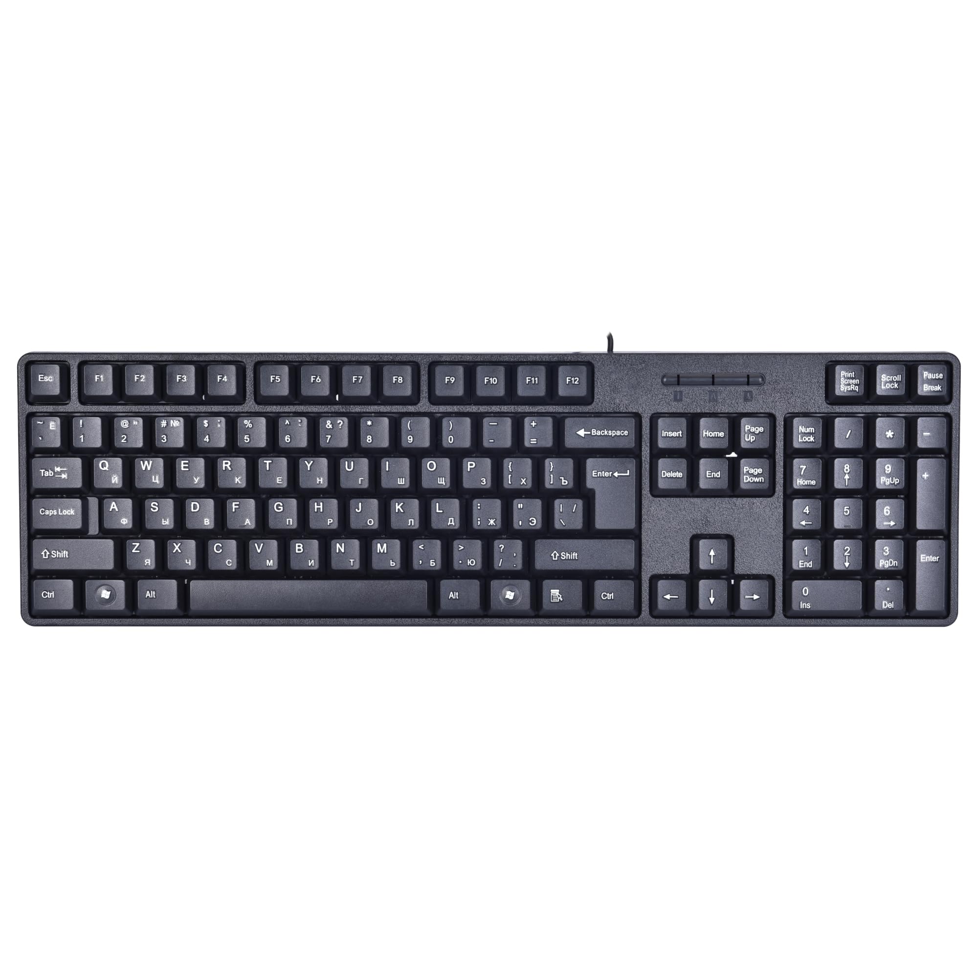 MCSaite Wired Russian English Computer Keyboard Cyrillic Full-Size Keyboard Foldable Stands Compatible with PC Laptop Desktop