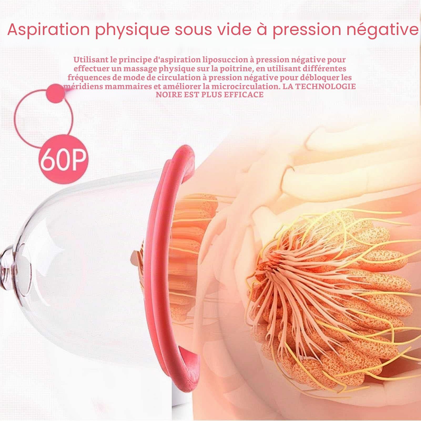 Masseur électrique de poitrine, agrandissement des mamelons, masseur à double tasse, pour favoriser le développement des seins, appareil de soins mammaires à domicile, empêche l'affaissement et le d
