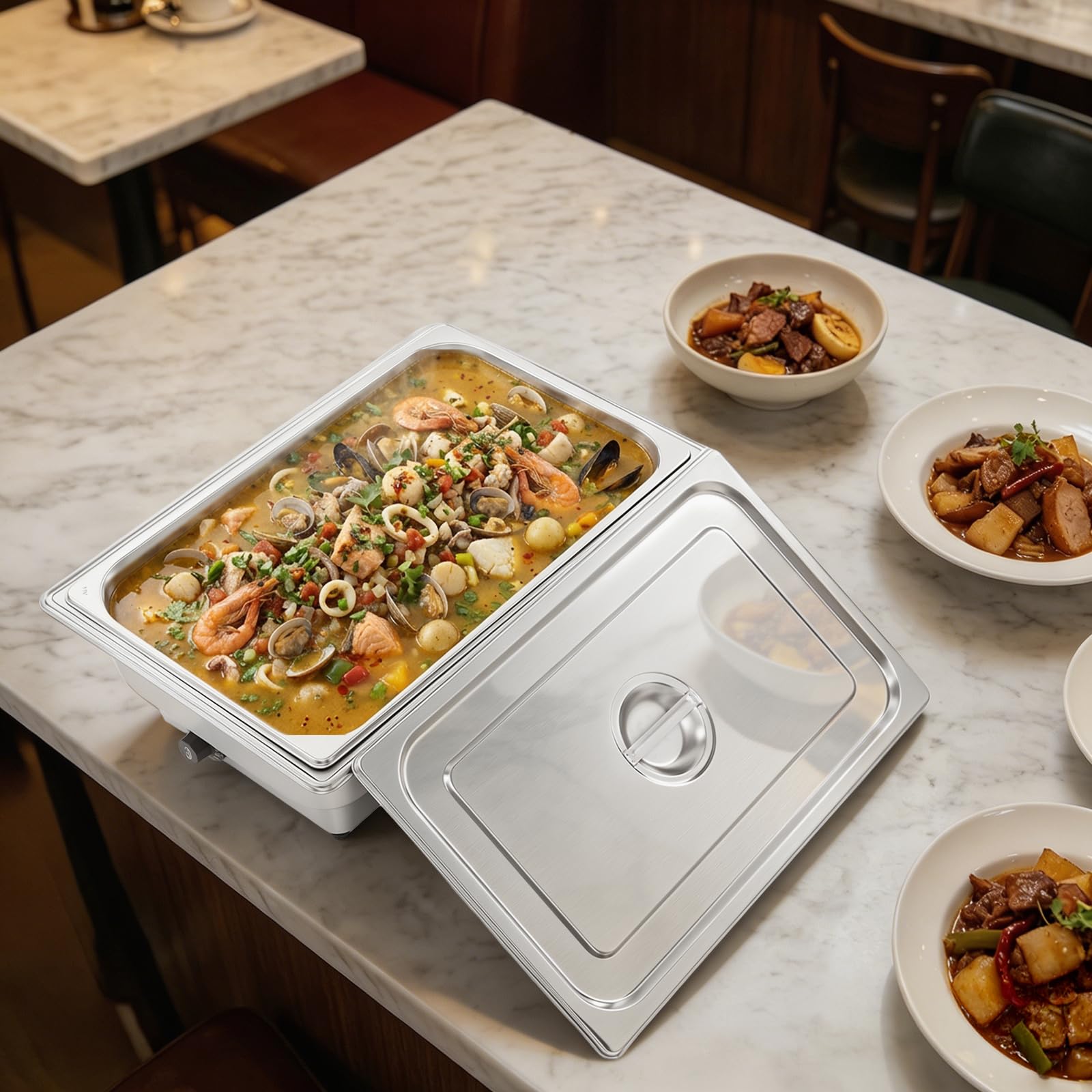 Elektryczna płyta grzewcza Chafing Dish ze stali nierdzewnej, 600 W, bufet