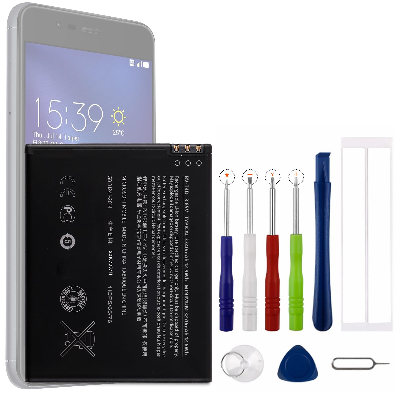 Vvsialeek [New] C11P1611 Replacement Battery for ASUS Zenfone 3 Max Z3 Max ZC520TL with Technical Toolkit.
