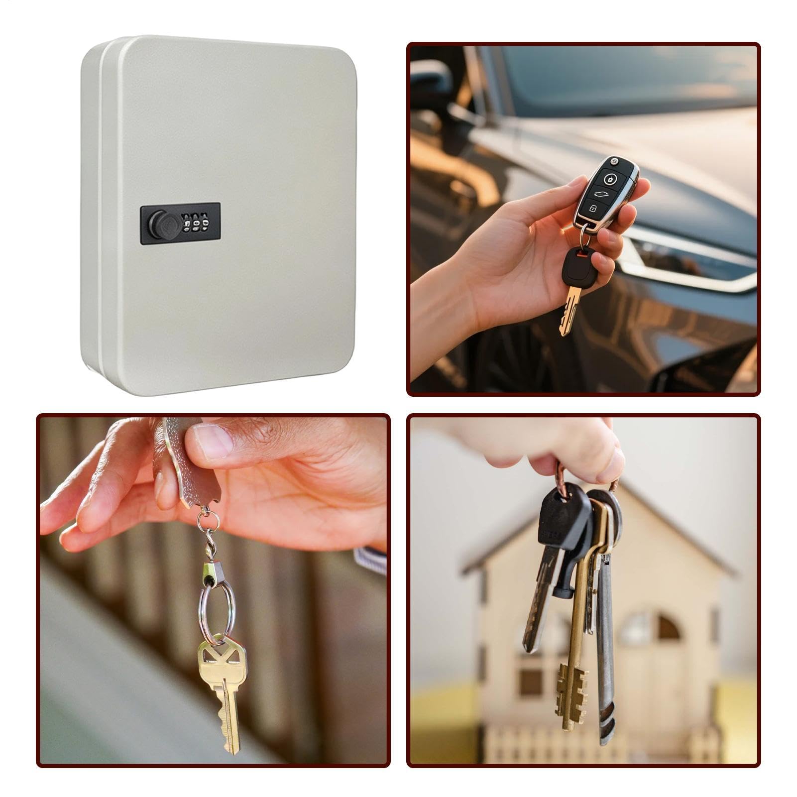 Cassetta Portachiavi A Muro Contenitore impermeabile di grande capacità | Con Codice E 20 Ganci per porta, garage, casa, dormitorio, cortile, hotel e ufficio