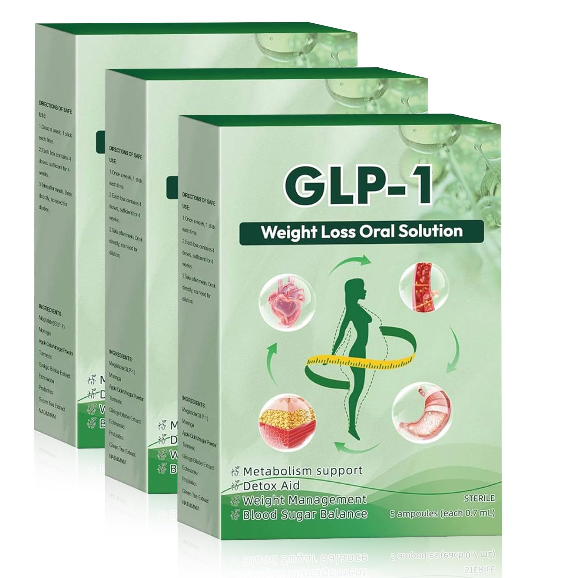 2025 New Glp-1 Oral Solution, GLP-1 Moringa Drops, Natural GLP-1 Drops for Women and Men (3PCS)