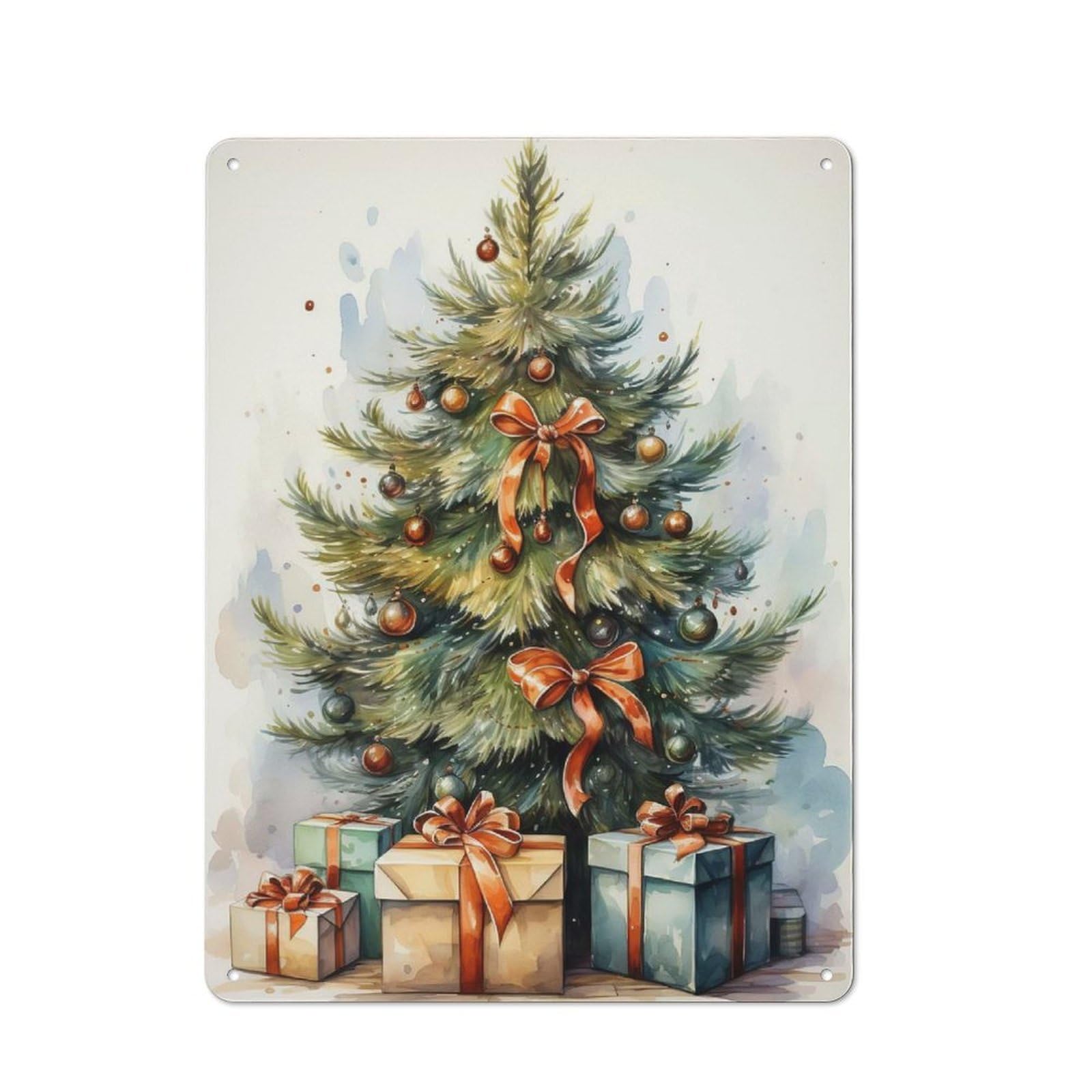 Junmoney Merry Christmas Retro Tin Wall Plaque 40X30cm Featuring For Garage Wall, For Vintage Wall Decor Fans, For Themed Room Decoration