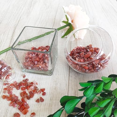 Miniatura 7 de ZHIYUXI Piedras de cristal de cornalina para pecera grava florero cristales triturados a granel piedras preciosas pulidas piedra de cuarzo natural