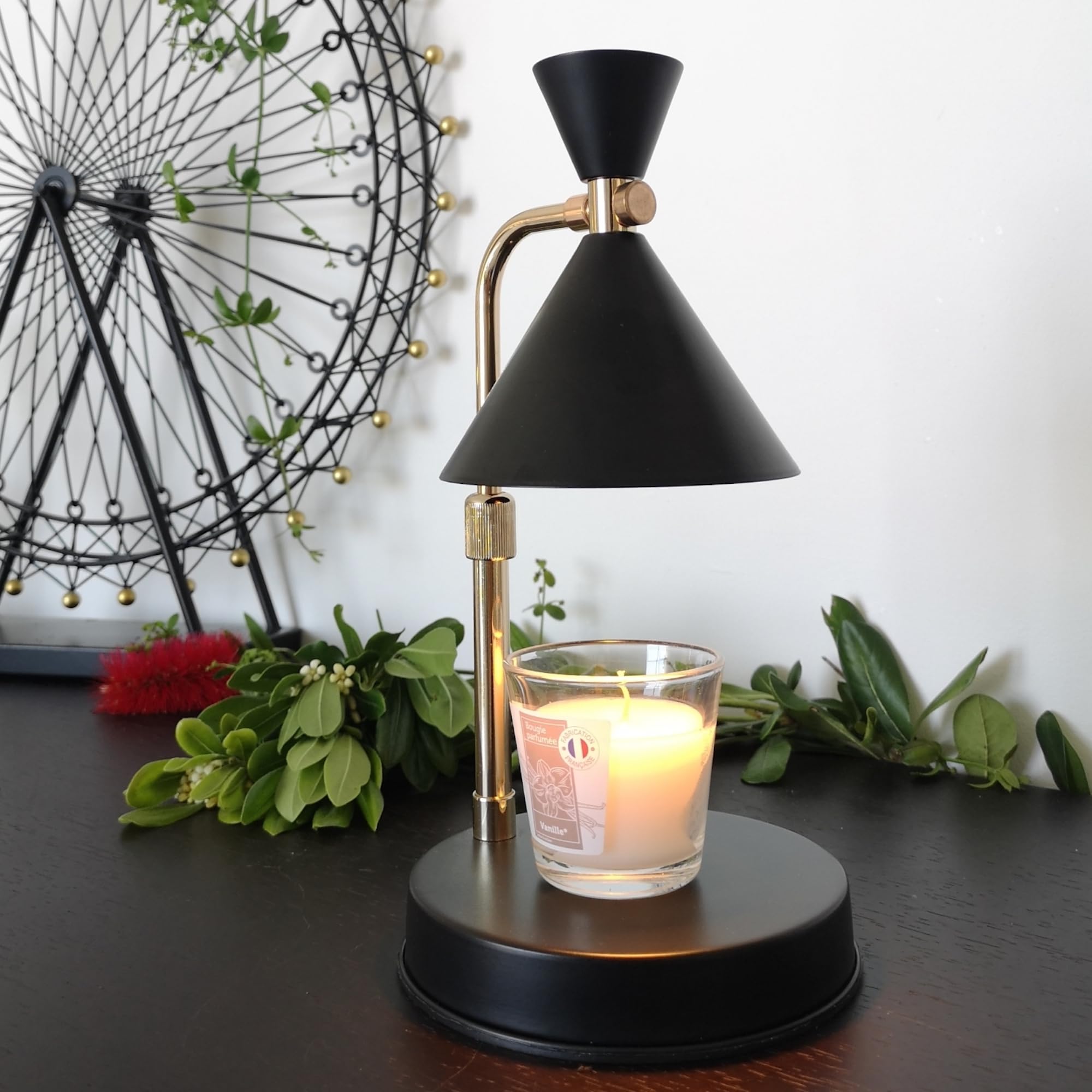 Zen'Arôme Duftkerzenwärmer Candelino - Elektrischer Duftkerzenbrenner - Verbreitet Düfte ohne Flamme oder Rauch - Verlängert die Brenndauer von Kerzen - Integrierter Dimmer - Höhenverstellbar.