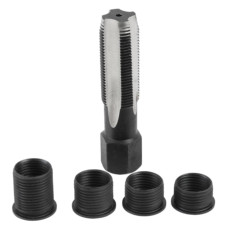 Kit de Reparo de Rosca de Vela de Ignição OEMTOOLS 25649 M14 para Cabeçote de Alumínio, com Macho de Rosca e Alargador Combinados e 4 Insertos