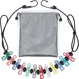 Retractable Portable Travel Clothesline with 12 Clips, Indoor Outdoor Clothes Drying Rack for Hotel, Cruise, Camping Accessories