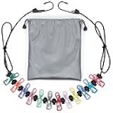 Retractable Portable Travel Clothesline with 12 Clips, Indoor Outdoor Clothes Drying Rack for Hotel, Cruise, Camping Accessories