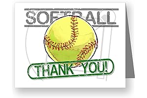 Thank You Note Cards for Softball - 12 Gratitude Cards with Envelopes...