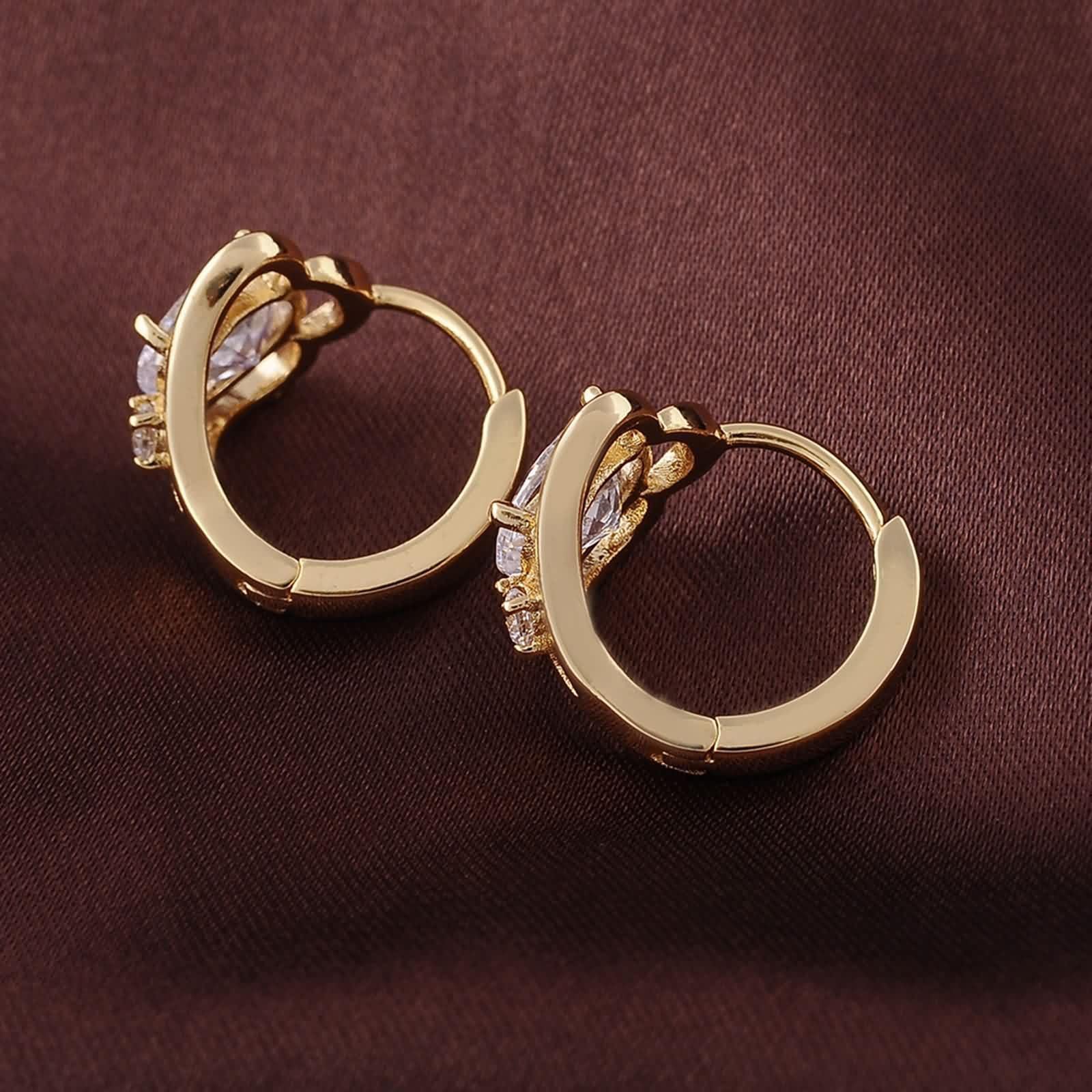 AMDXD Pendientes de aro de oro amarillo 375 de 9 quilates para mujer, joyas auténticas, pendientes de aro con moissanita, corte ovalado, oro de 9 quilates, pendientes de moissanita, pequeños