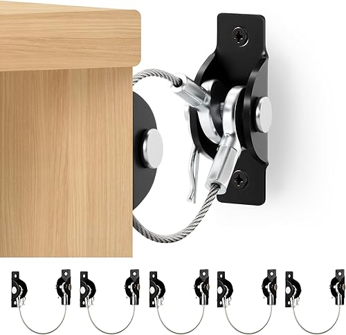 Furniture Anchors Anti-Tip Kit (6 Pack)- Furniture Straps for Baby Proofing, Secure 400 lbs Cabinet Prevent Falling Prevention Strap, Wall Anchor